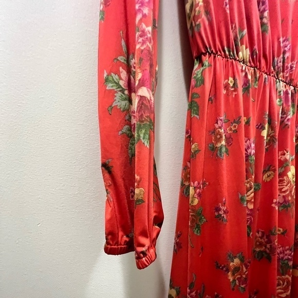 NWT & OTHER STORIES Orange Floral Midi Dress - Picture 7 of 12